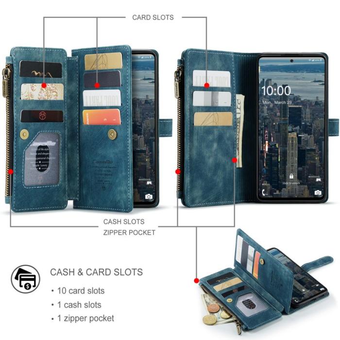 Caseme - CASEME Konstläder Plånboksfodral för Samsung Galaxy A53 5G med rem - Grön