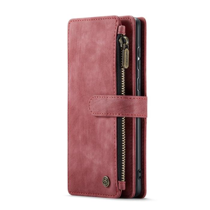 Caseme - CASEME Konstläder Plånboksfodral för Samsung Galaxy A53 5G med rem - Röd