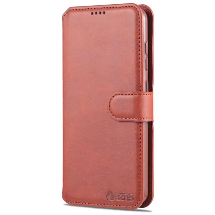 AZNS - AZNS Samsung Galaxy S21 FE Plånboksfodral i Konstläder - Brun