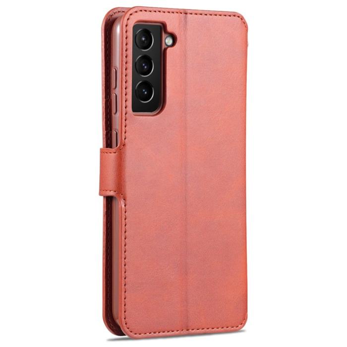 AZNS - AZNS Samsung Galaxy S21 FE Plånboksfodral i Konstläder - Brun