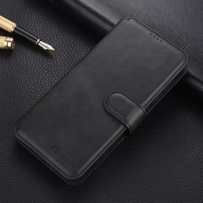 AZNS - AZNS Samsung Galaxy S21 FE Plånboksfodral i Konstläder - Svart
