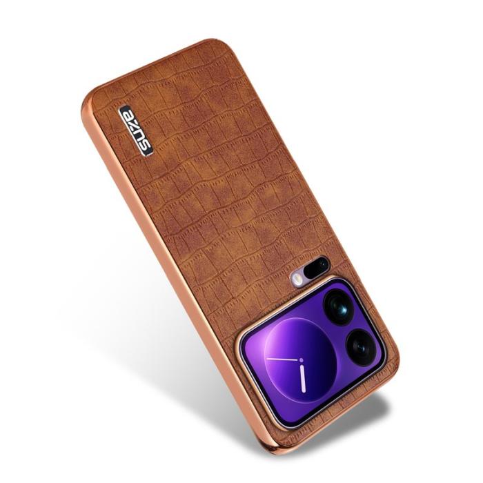 AZNS - AZNS Xiaomi 17 Pro Max Fodral Electroplating KonstLäder - Brun