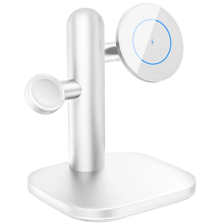 3in1 MagSafe Trådlös Laddare iPhone Apple Watch Airpods - Vit | 505295 | AlltMobil
