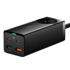 BASEUS - Baseus Snabbladdare 2x USB-C/2x USB-A 65W EU USB-C Kabel 100W