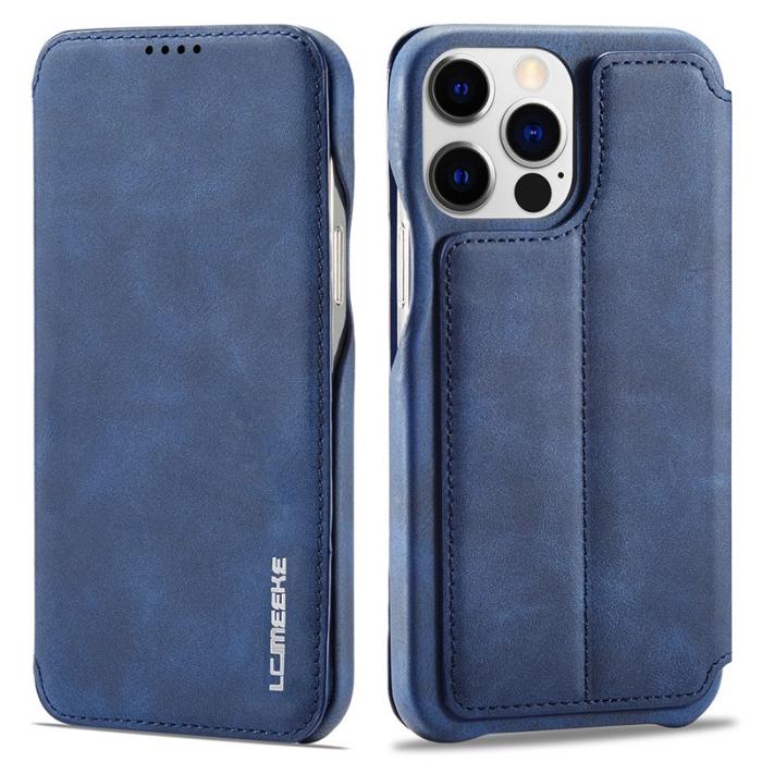 LC.imeeke - LC.IMEEKE iPhone 14 Pro Max Fodral KonstLäder - Blå