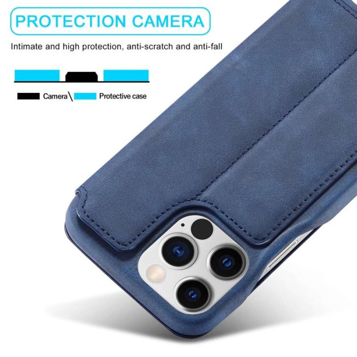 LC.imeeke - LC.IMEEKE iPhone 14 Pro Max Fodral KonstLäder - Blå