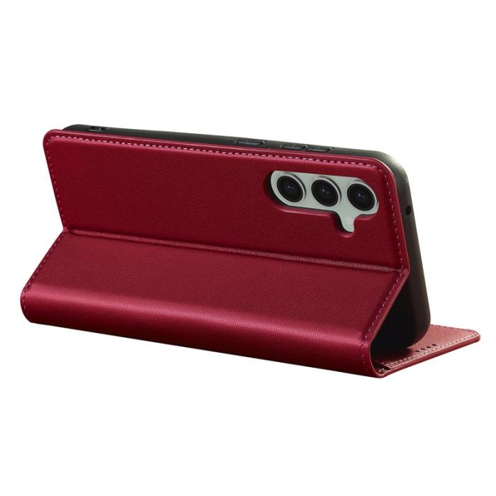 LC.imeeke - LC.IMEEKE L1 Series Samsung Galaxy S23 FE Plånboksfodral Konstläder - Röd
