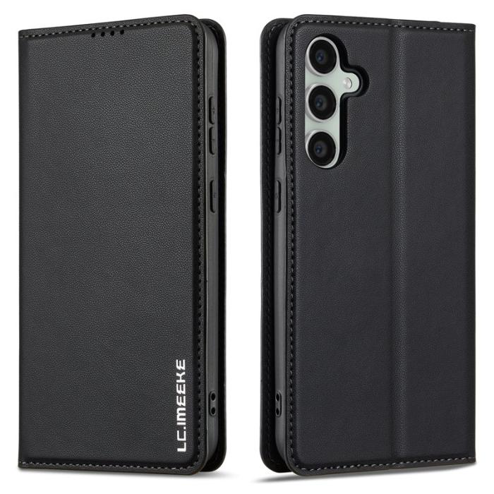 LC.imeeke - LC.IMEEKE L1 Series Samsung Galaxy S23 FE Plånboksfodral Konstläder - Svart
