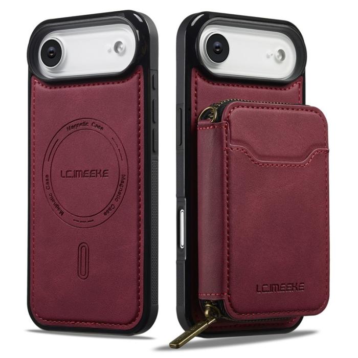 LC.imeeke - LC.IMEEKE L6 iPhone Air Plånboksfodral Magnetiskt - Röd Konstläder