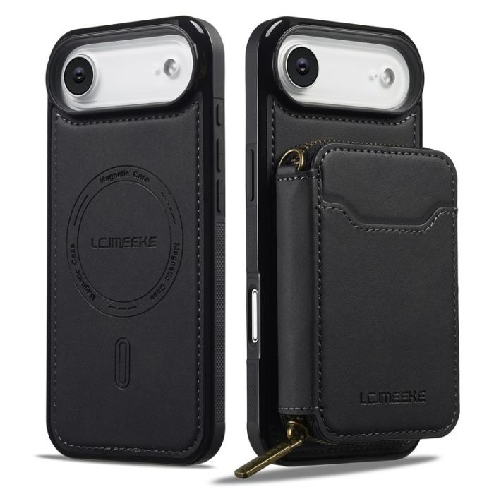 LC.imeeke - LC.IMEEKE L6 iPhone Air Plånboksfodral Magnetiskt - Svart Konstläder