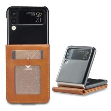 LC.imeeke - LC.IMEEKE Samsung Galaxy Z Flip4 Fodral KonstL&auml;der - Ljusbrun