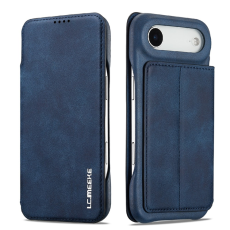 LC.imeeke - LC.IMEEKE iPhone Air Mobilfodral Korthållare Läder Stativ - Blå