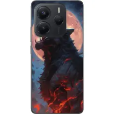 iSecrets - Genomskinligt Skal kompatibel med Xiaomi Redmi Note 14 med Ylande varg