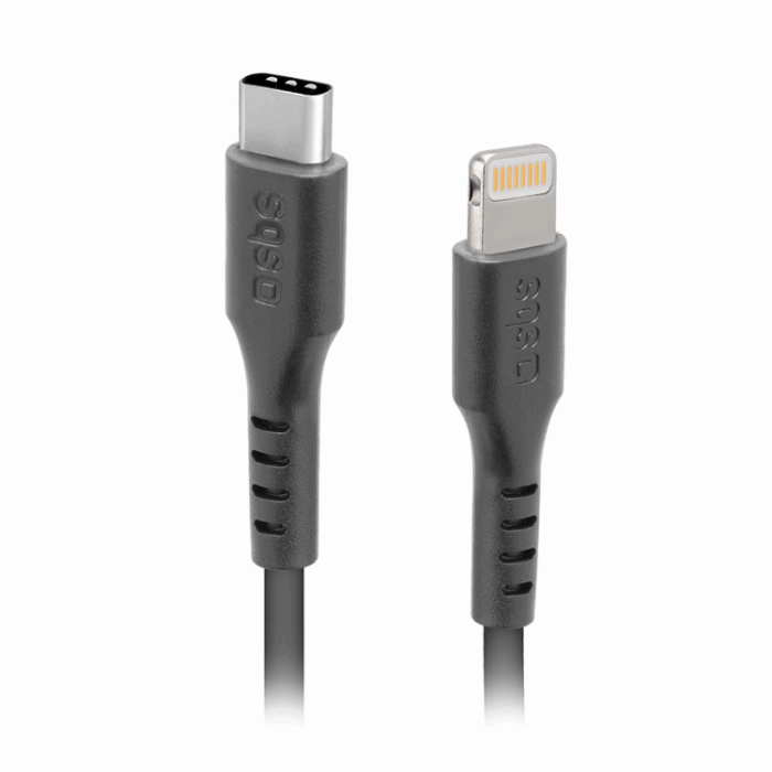 SBS - SBS USB-C - Lightning Kabel 1m - Svart