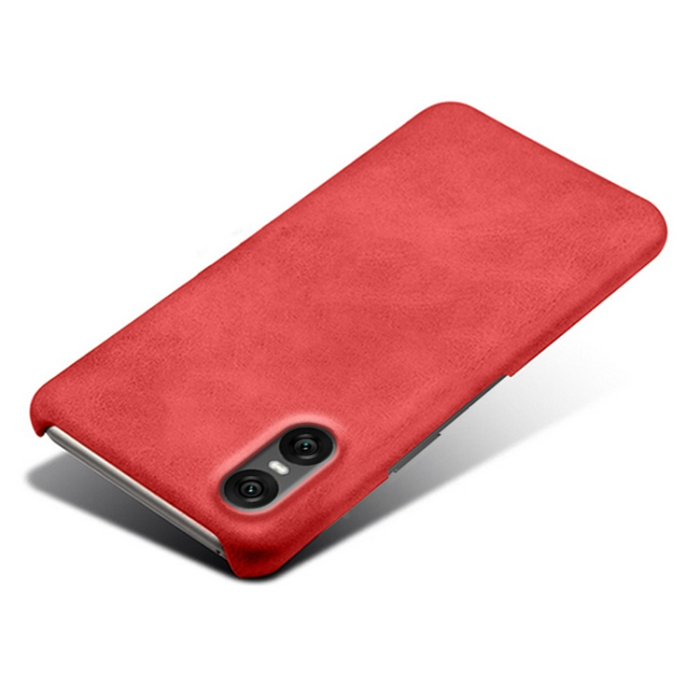 A-One Brand - Sony Xperia 10 VII Mobilskal Calfskin Texture PU-Läder - Röd