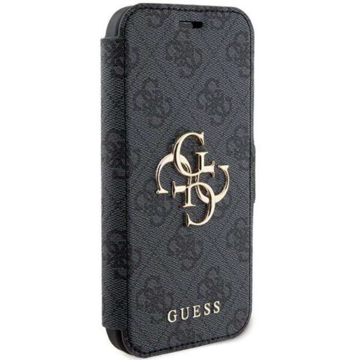 Guess - Guess iPhone 15/14/13 Plånboksfodral Metall Logo - Grå