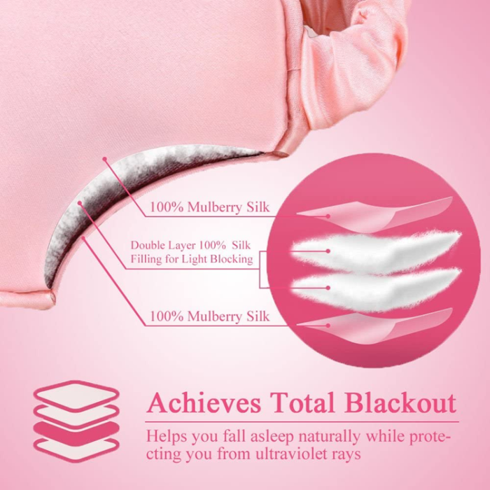 A-One Brand - Bekväm Siden Sovmask/Ögonmask - Rosa