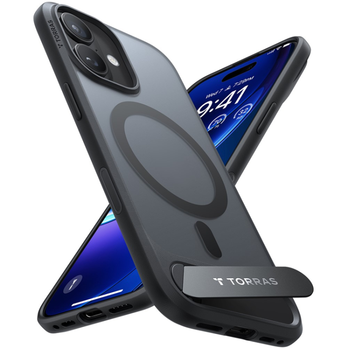 Torras - TORRAS iPhone 17 Mobilskal MagSafe Kickstand - Svart