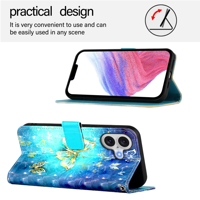 A-One Brand - iPhone 17 Plånboksfodral Printing Pattern Med Strap