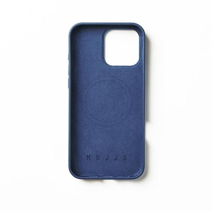 Mujjo - Mujjo iPhone 16 Pro Max Mobilskal MagSafe Läder - Blå