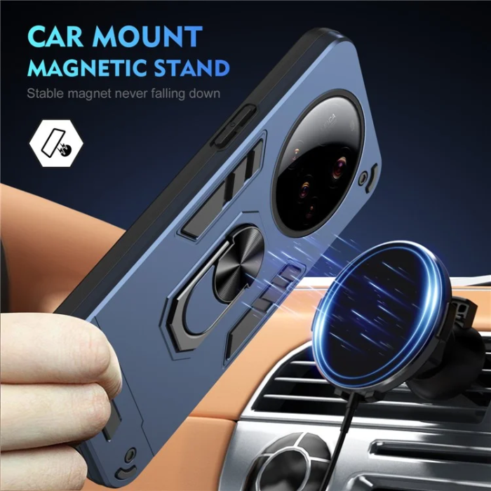 A-One Brand - Xiaomi 15 Ultra Mobilskal Defend Ring Kickstand - Blå