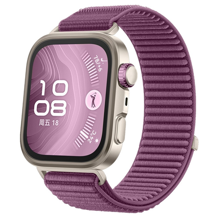 A-One Brand - Huawei Watch Fit 4/Fit 4 Pro Armband Magic Tape Nylon - Plum