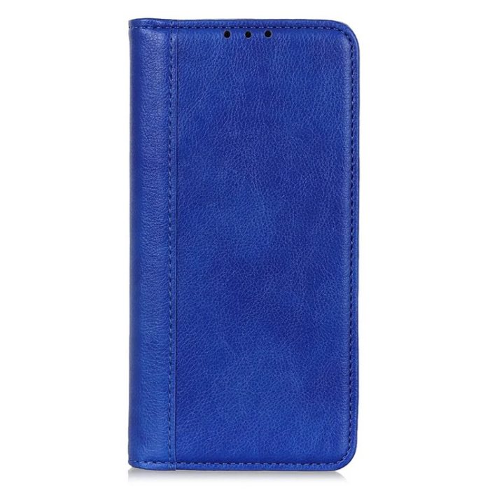 A-One Brand - iPhone 17 Pro Max Plånboksfodral Äkta Läder Litchi - Blå