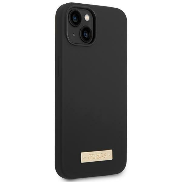 Guess - GUESS iPhone 14 Plus Skal MagSafe Silicone Logo Plate - Svart