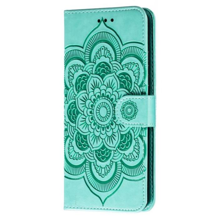 OEM - Samsung Galaxy S26 Plånboksfodral Konstläder Mandala Tryck - Grön