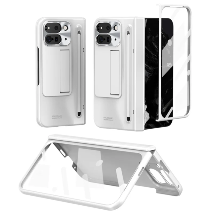 A-One Brand - Mobilskal till Google Pixel 10 Pro Fold Kickstand Hinge PC - Vit