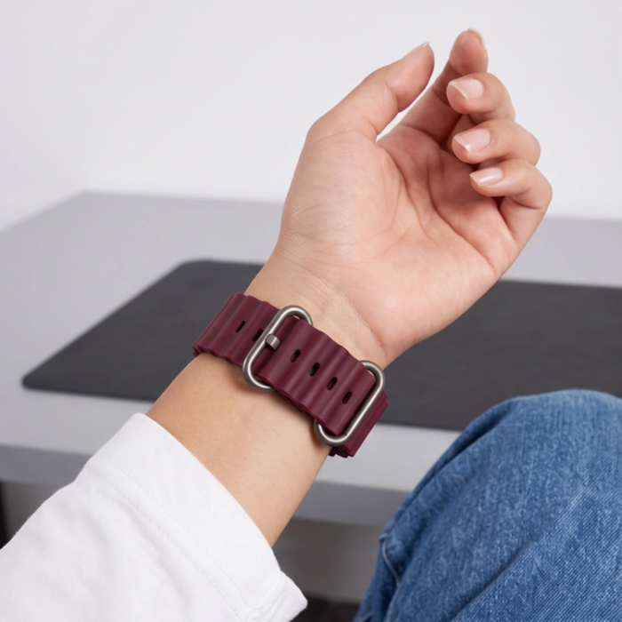 Tech-Protect - Tech-Protect Armband För Apple Watch (44/45/46/49mm) Icon Pro - Burgundy