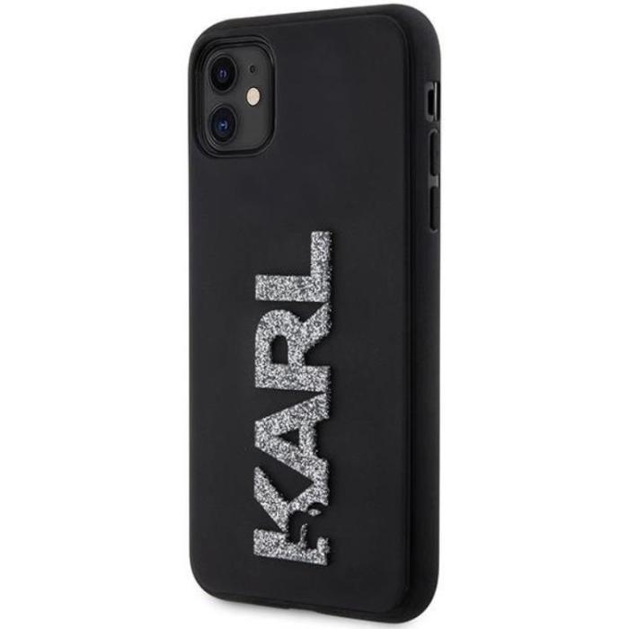 KARL LAGERFELD - Karl Lagerfeld iPhone 11/XR Mobilskal 3D Rubber Glitter Logo - Svart
