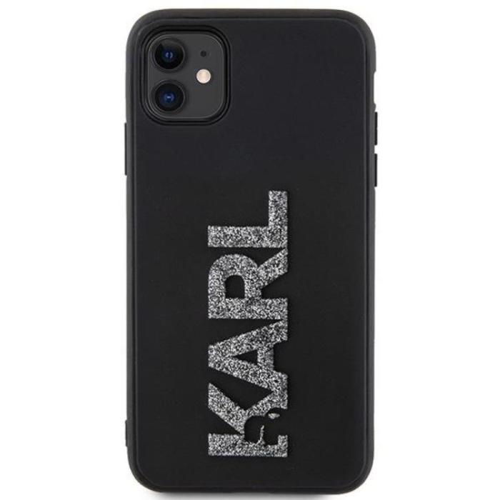 KARL LAGERFELD - Karl Lagerfeld iPhone 11/XR Mobilskal 3D Rubber Glitter Logo - Svart