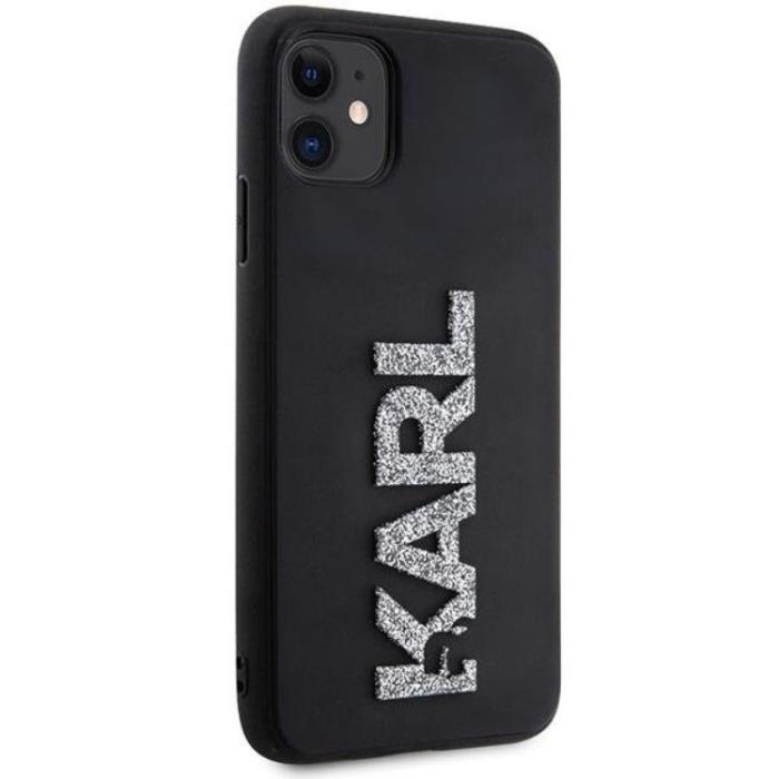 KARL LAGERFELD - Karl Lagerfeld iPhone 11/XR Mobilskal 3D Rubber Glitter Logo - Svart