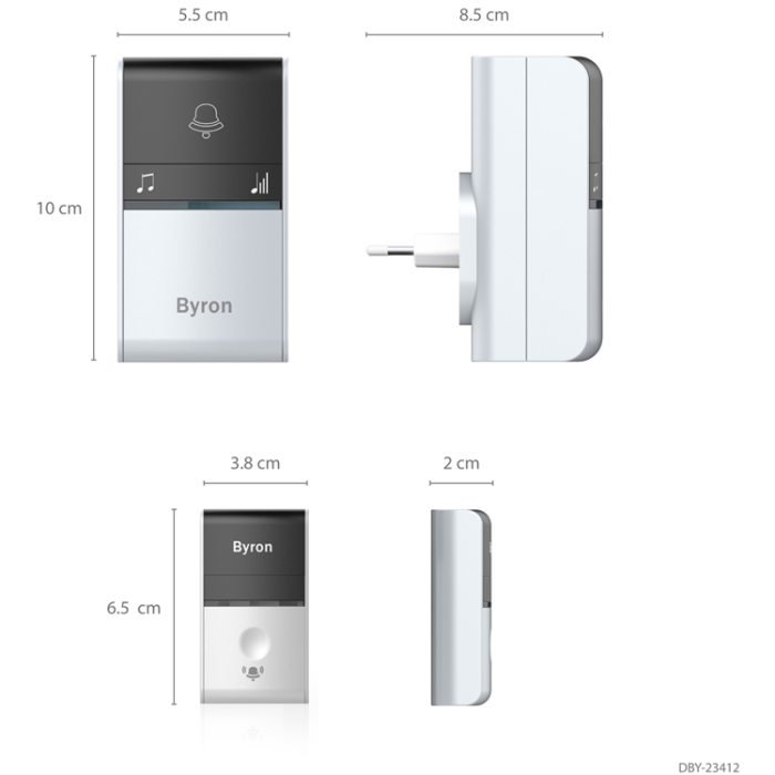 Byron - Byron Trådlös dörrklocka Kinetic Ej batteri