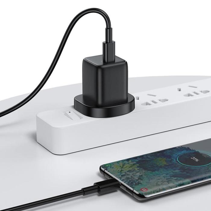 Joyroom - Joyroom UK Väggladdare USB-C 25W Till Typ-C Kabel - Svart