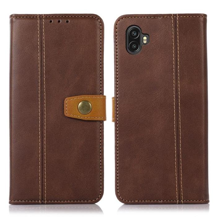 A-One Brand - Galaxy Xcover 6 Pro Plånboksfodral Folio Flip - Brun