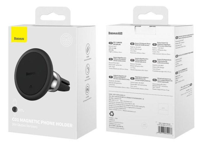 BASEUS - Baseus C01 Overseas Edition Magnetisk Bilhållare För Luftventil - Svart