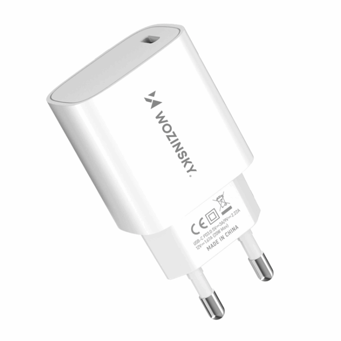 Wozinsky - Snabb Väggladdare 20W USB-C - Vit