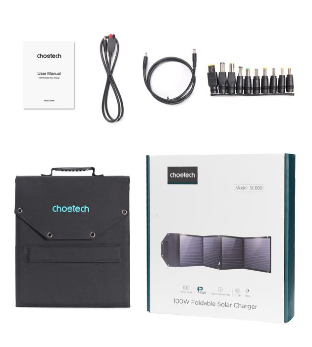 Choetech - Choetech Foldable USB Till Typ-C Solladdare 100W - Svart