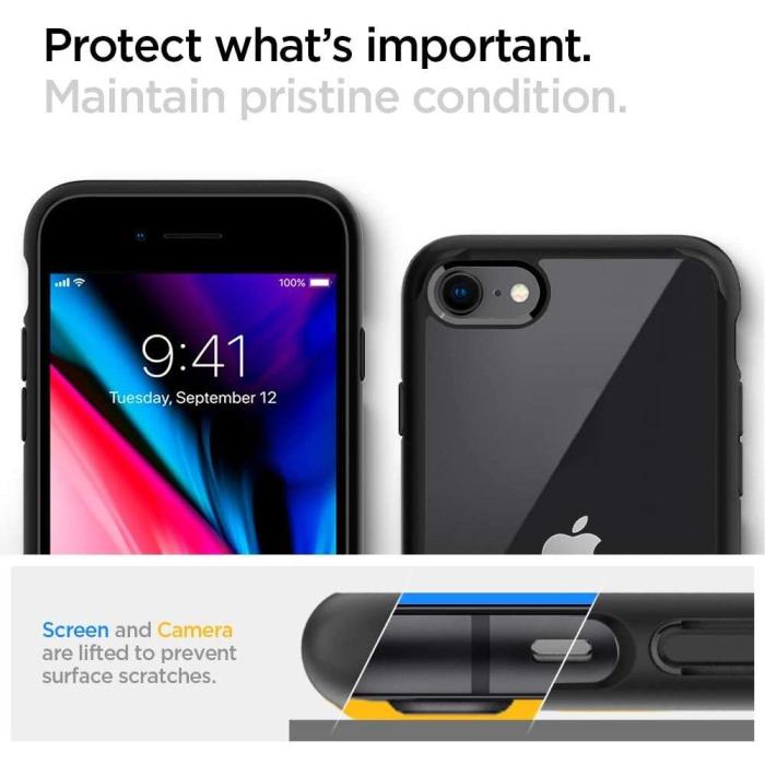 UTGATT - Spigen Ultra Hybrid Skal iPhone 7/8/SE (2020/2022) - Svart
