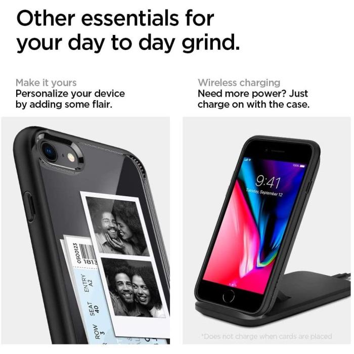 UTGATT - Spigen Ultra Hybrid Skal iPhone 7/8/SE (2020/2022) - Svart