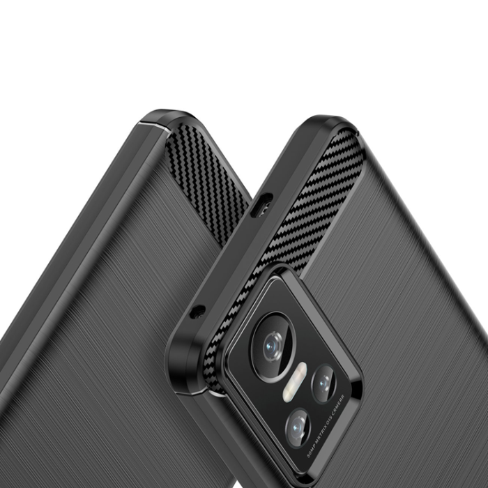 OEM - Realme GT Neo 3 Skal Carbon Silicone Flexible - Svart