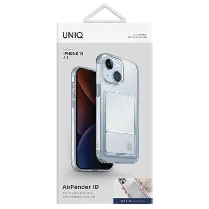 UNIQ - UNIQ iPhone 15 Mobilskal Korthållare Air Fender ID - Clear