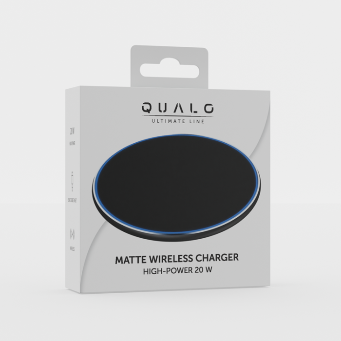 QUALO - Qualo Trådlös Laddare Induction 20W - Matte Svart