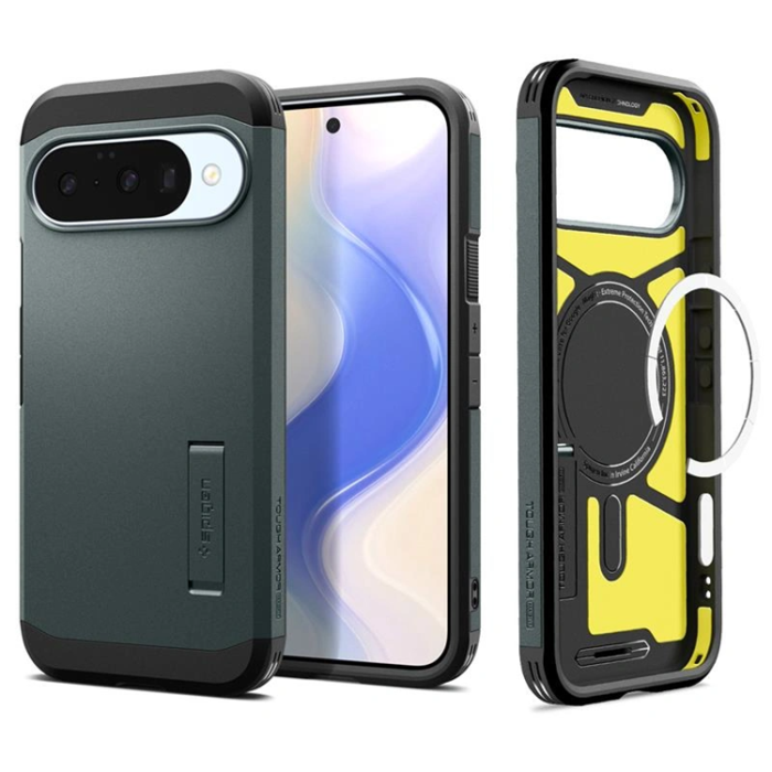 Spigen - Spigen Google Pixel 10/10 Pro Mobilskal Magsafe Tough Armor - Abyss Grön