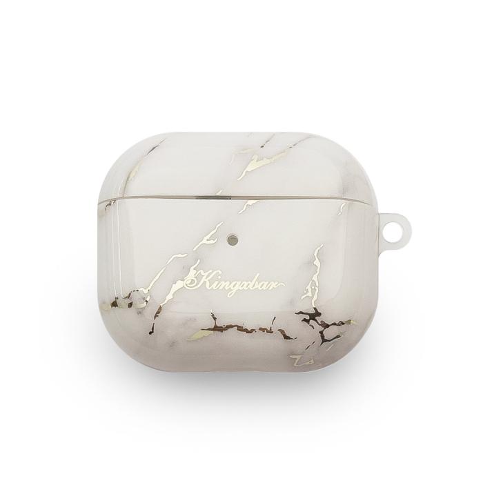 UTGATT5 - Kingxbar Marble Pods Fodral För AirPods 3 - Vit