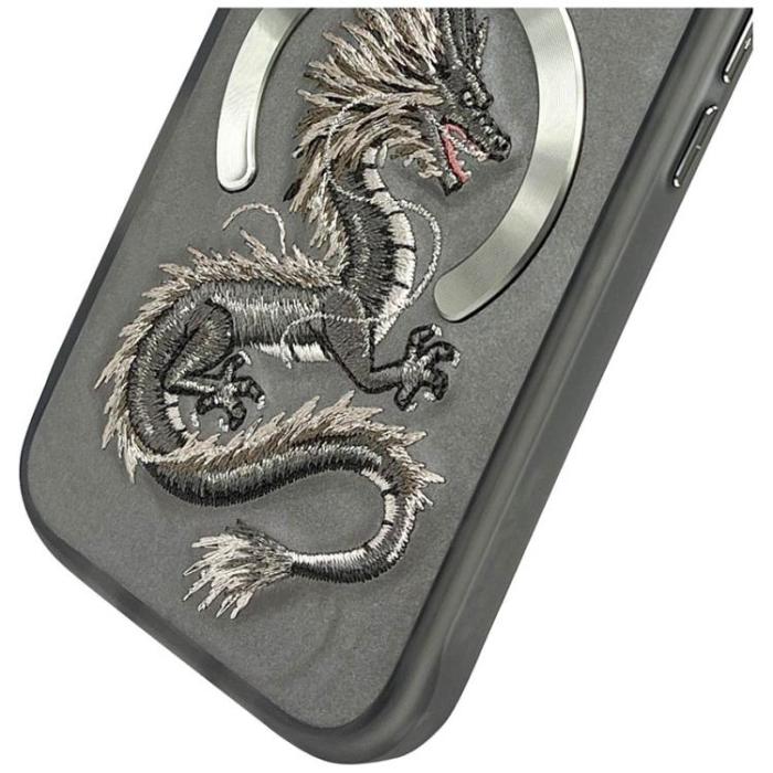 NIMMY - Nimmy iPhone 16 Pro Mobilskal MagSafe Dragon - Grå