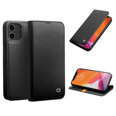 QIALINO - Qialino iPhone 12 Pro Plånboksfodral Äkta läder - Svart