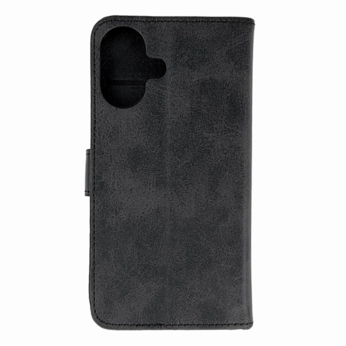 OEM - iPhone 16 Plånboksfodral Läder - Svart